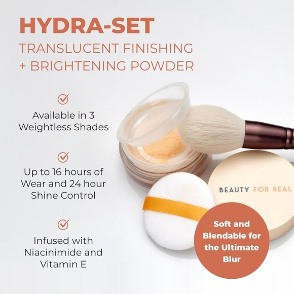 Beauty For Real Hydra-Set Translucent Finishing Powder: Translucent 2, NIB - Picture 2 of 4